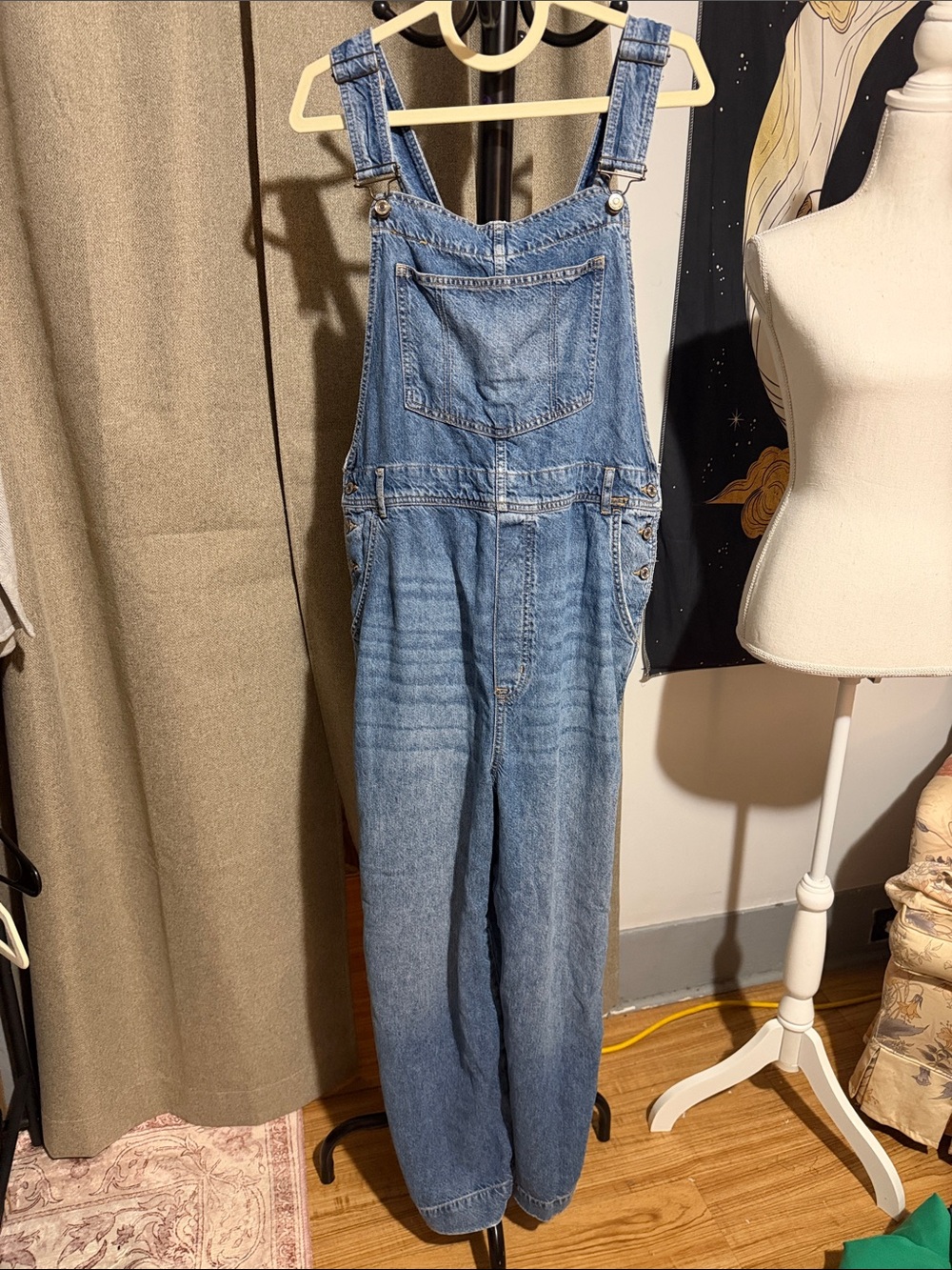 We The Free Light Blue Denim Overalls Jumpsuit